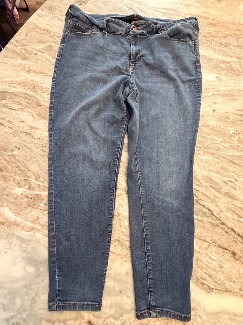 Molly & Isadora Size 20 Medium Wash Stretch Slim Straight Jeans